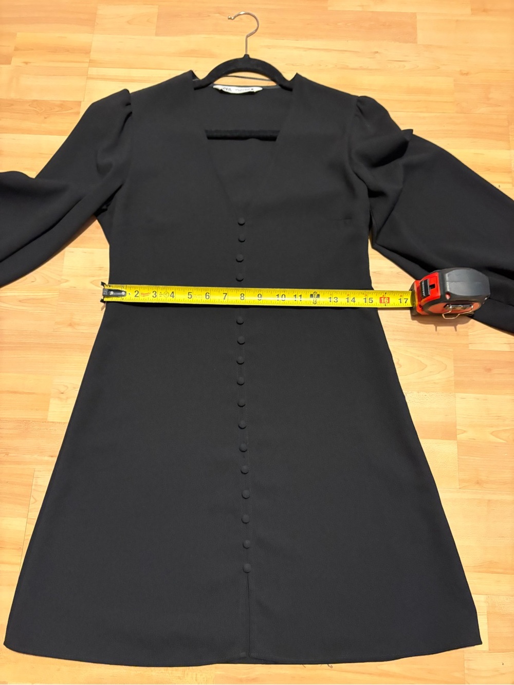 Zara Button Little Black Dress Medium - Picture 11 of 12